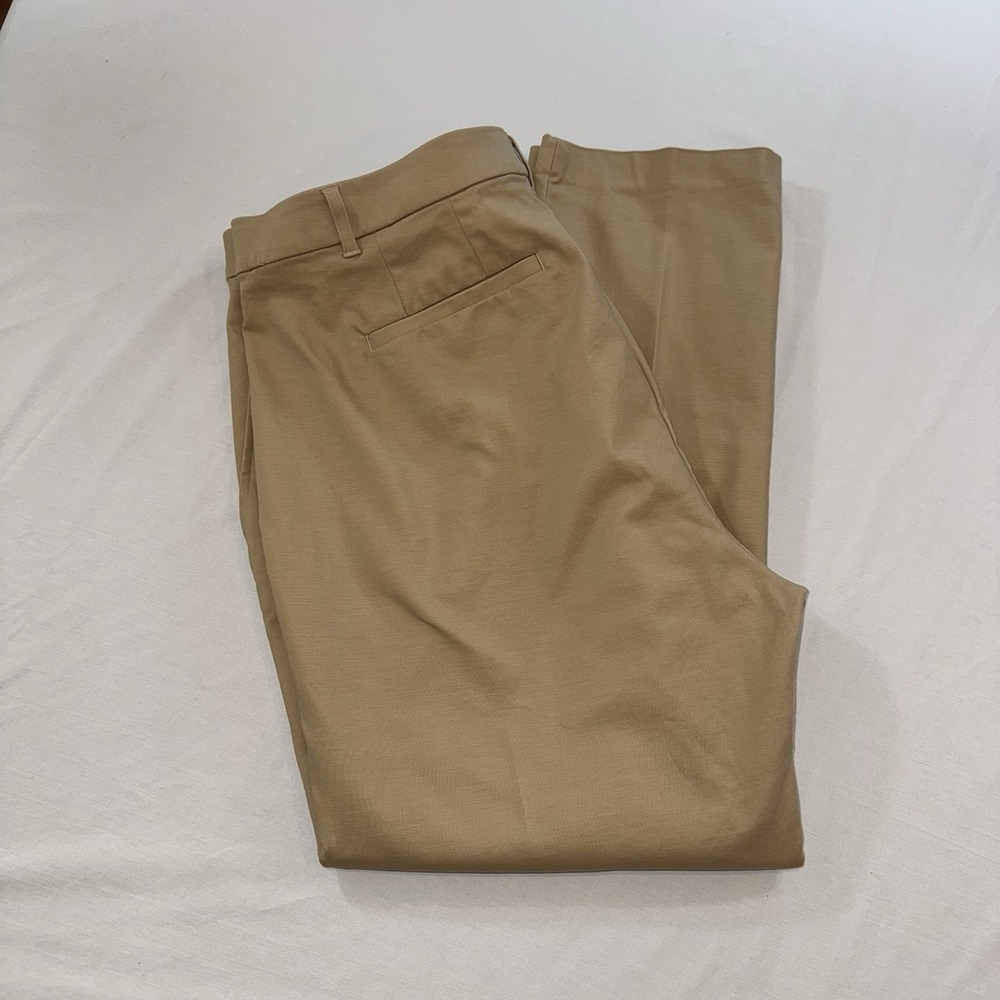 Ralph Lauren‎ Women's Size 18 High Rise Straight Leg Pants Tan Cotton/Elastane